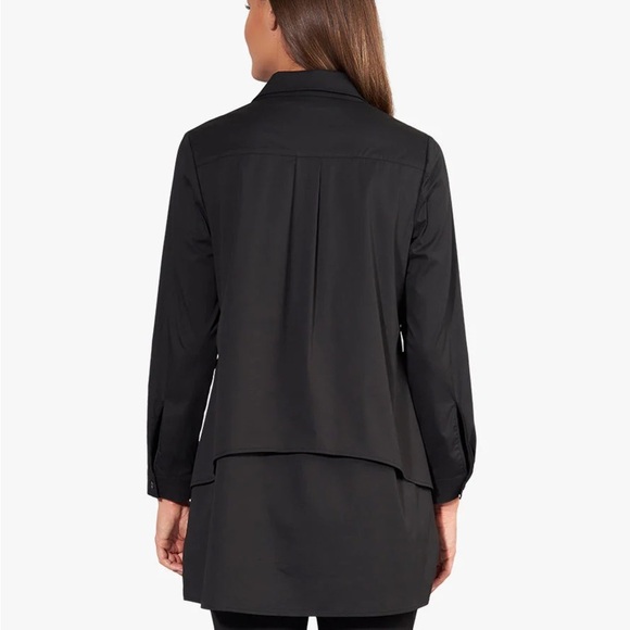 NWOT Stella Carakasi Twice As Nice Long Sleeve Button Down Shirt in Black Size S - Picture 4 of 12